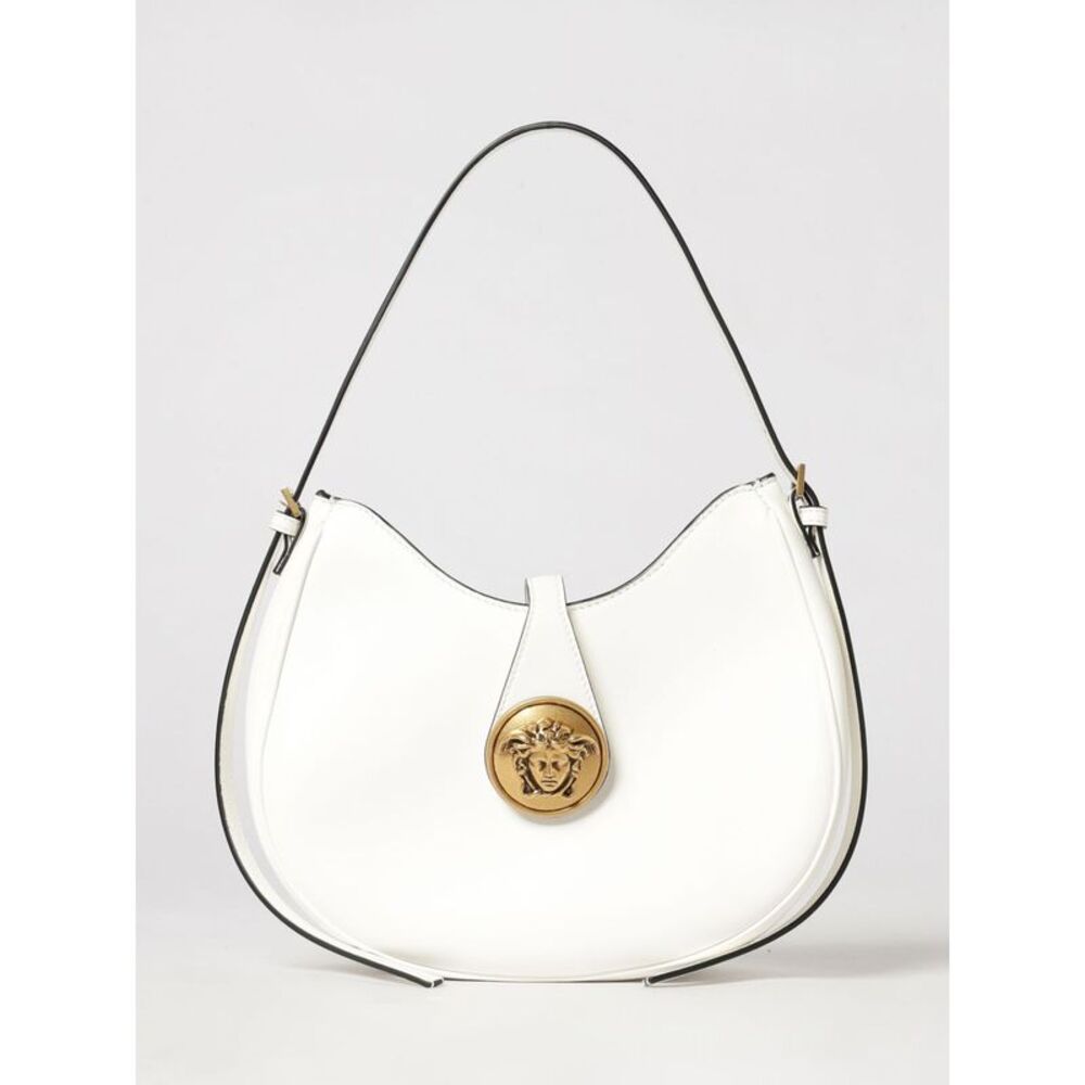 Versace Women Versace Embli¨Me Lambskin Leather Hobo Bag With Medusa Logo